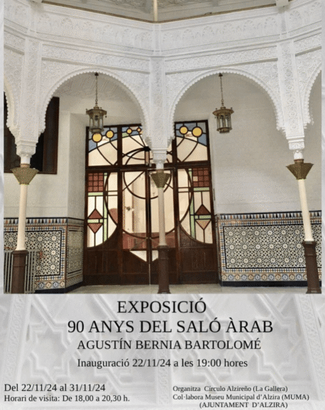 Cercle Alzireny la inauguració de l' exposició de l' obra del tallista Don AGUSTÍN BERNIA i BARTOLOMÉ
